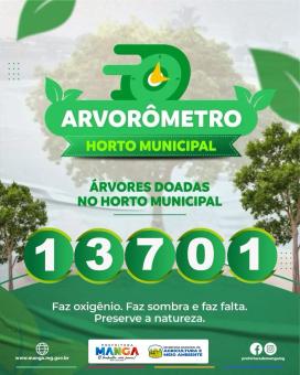 ARVORÔMETRO MOSTRA SUCESSO DA CAMPANHA “ADOTE UMA ÁRVORE”